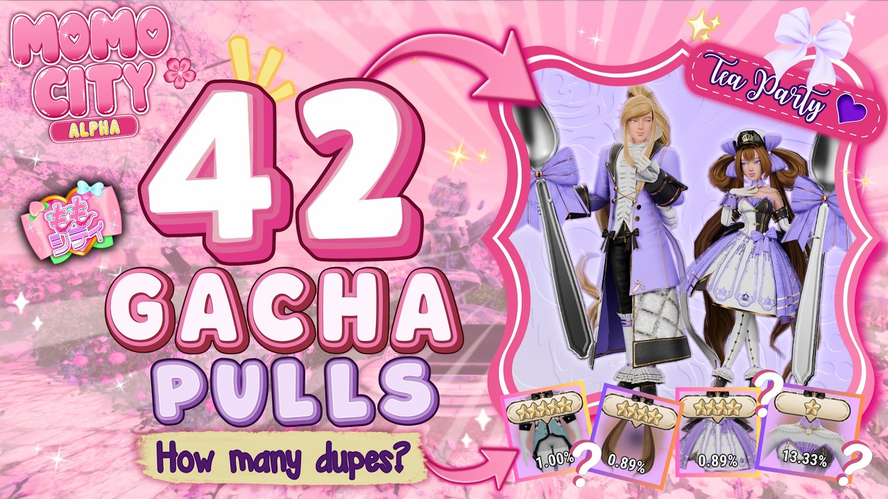 42 Tea Party Gacha Pulls! How Many Duplicates Did I Get? | Momo