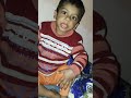 Cute baby eating chips