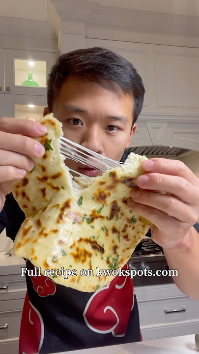 Cheese Stuffed Garlic Naan #bread #christmasrecipe #naan