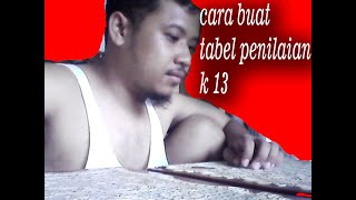 TUTORIAL || cara membuat daftar nilai k13