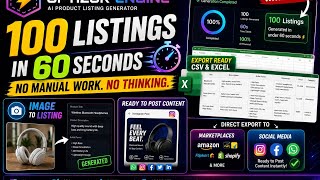 I Created 100 Ecommerce Listings in 1 Minute Using AI 😱 | No Manual Catalog Work