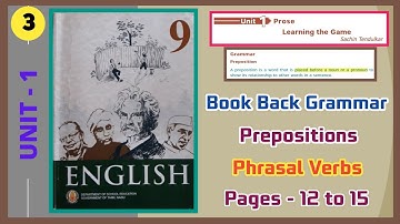 #Class9English || Unit - 1 Prose || Book Back Grammar Exercise || Preposition || Pages 12 to 16