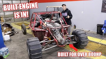 Installing The Fully Built Engine Into Our Turbo Sand Rail!