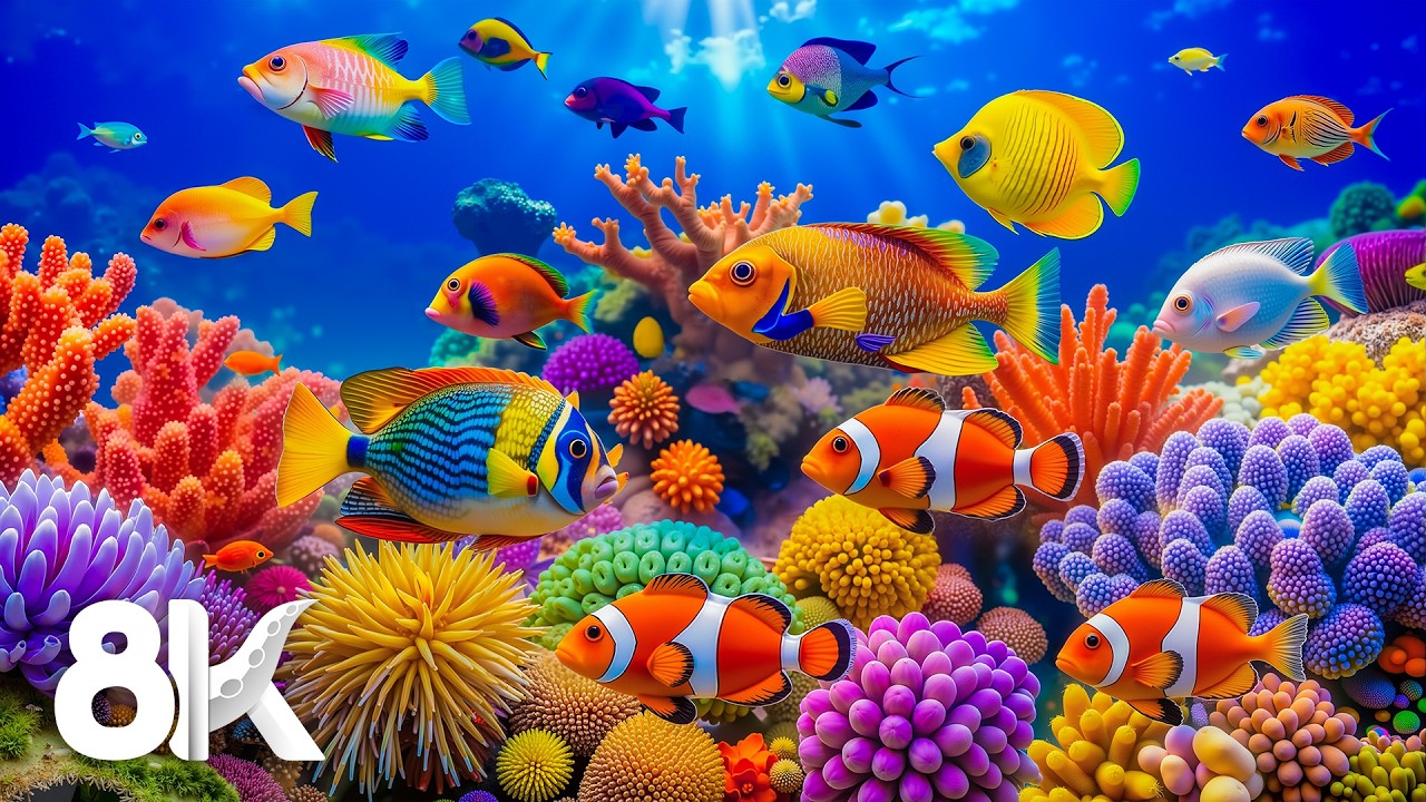 Aquarium 8K ULTRA HD – Vibrant Coral Reef Fish & Peaceful Ocean Life ...