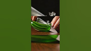 glass fruits green Banana 🍌 cutting ASMR 🪐 #shorts #ai #asmr