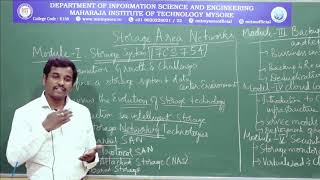 Introduction to Storage Area   | VIIth Sem | CSE/ISE | 17CS754 | Module 1| Session 1
