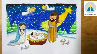 Vẽ Tranh Chúa Giesu Giáng Sinh | Vẽ Tranh Chúa Hài Đồng Sinh Ra Đời | Merry  Christmas - Youtube