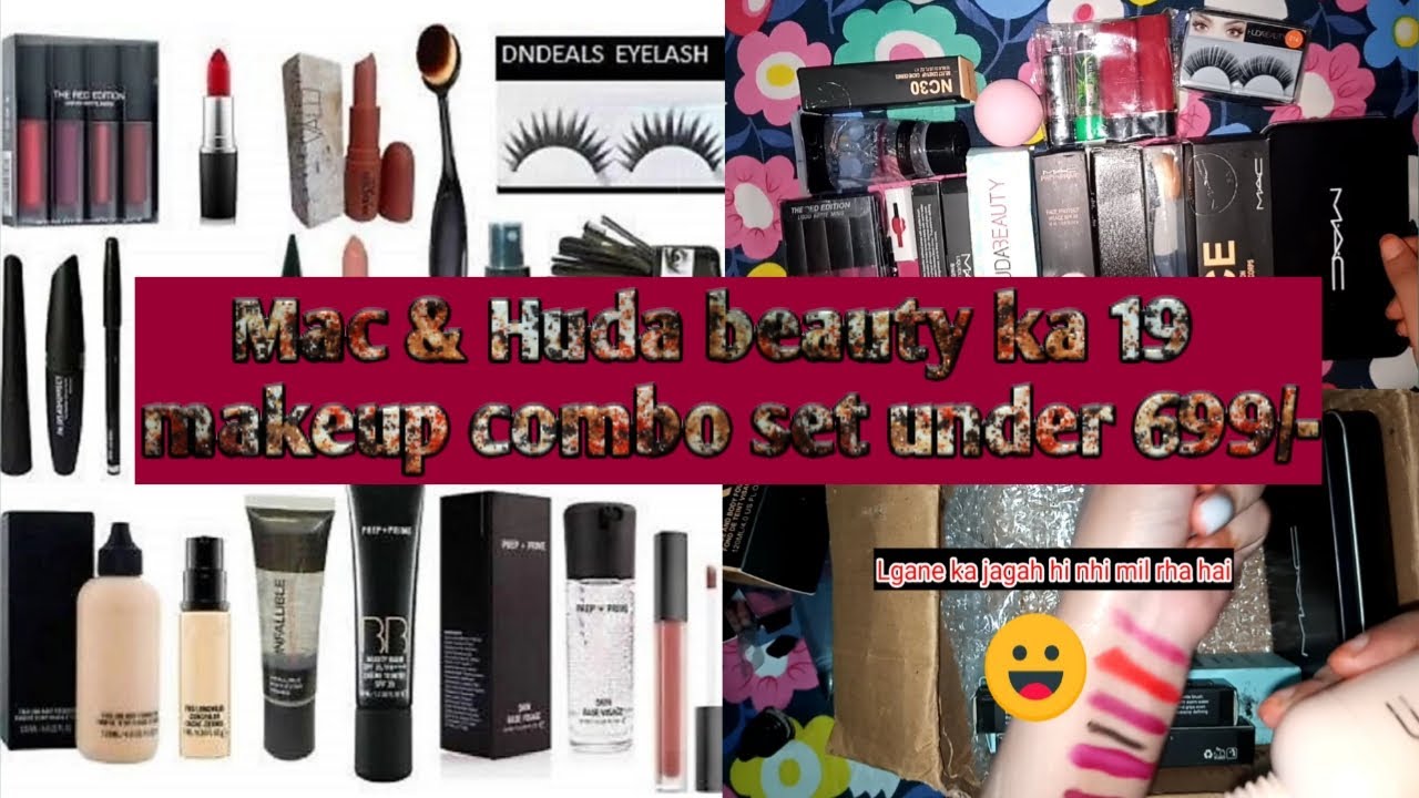 Mac & Huda beauty ka 19 makeup combo set under 699/ adorable makeup