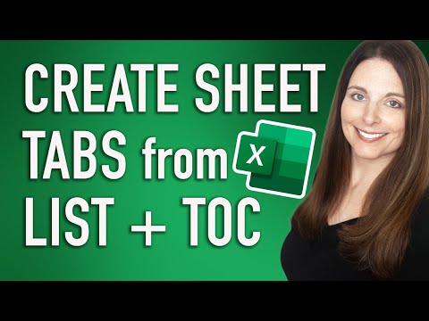 How to Create Sheet Tabs from a List - Then Make a Table of Contents with Links