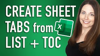 How to Create Sheet Tabs from a List - Then Make a Table of Contents with Links