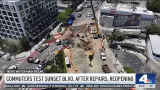 Commuters test Sunset Boulevard after repairs, reopening