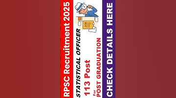 🎯 RPSC Statistical Officer Online Form 2025 – Apply from 28 Oct | 113 Vacancy | Last Date 26 Nov