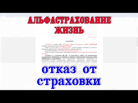 Альфастрахование Жизнь отказ от страховки