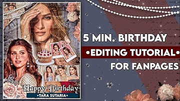 5 min. Birthday Editing Tutorial for Fanpages🦄 || Using Picsart, Lightroom and polarr ||