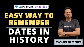 Easy Way to Remember Dates in History | Medieval History | UPSC CSE 2020/2021 | Byomkesh Meher