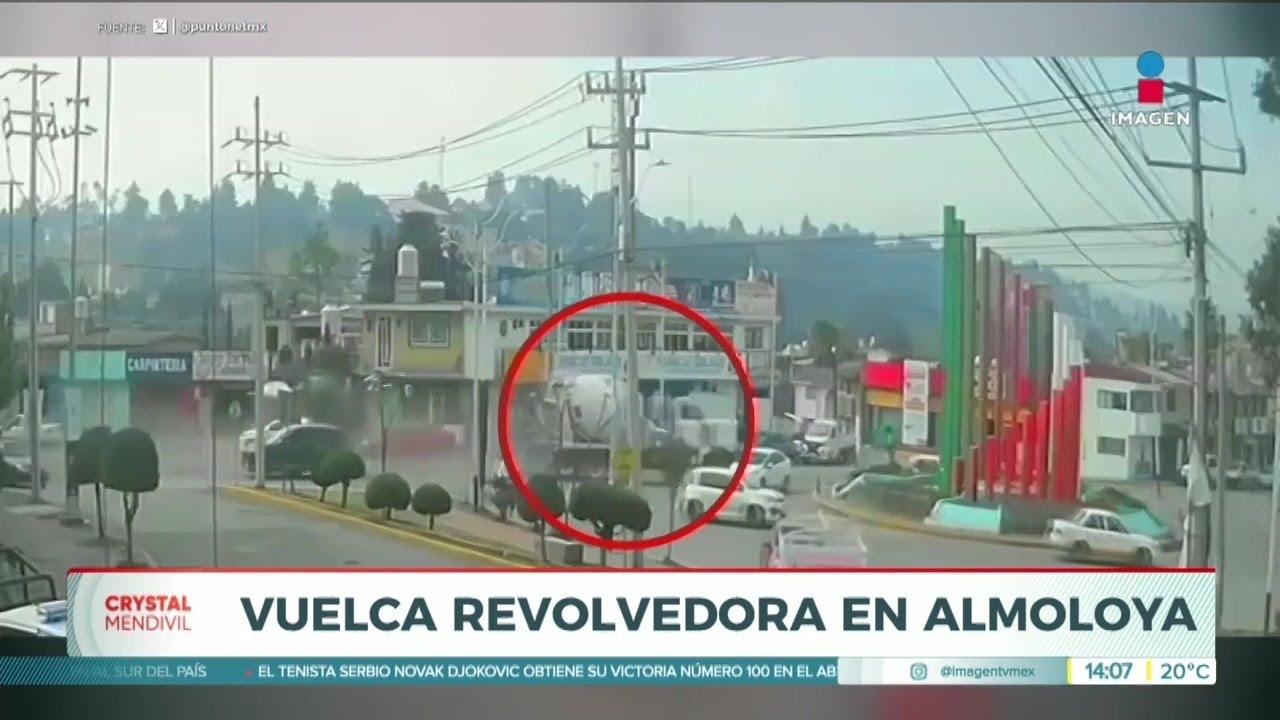 Volcadura de revolvedora provoca accidente en Almoloya de Juárez, Edomex | Noticias con Crystal