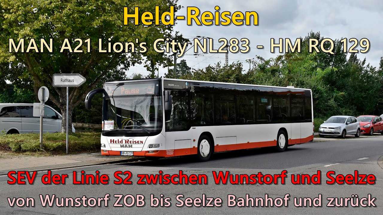 [Sound] Bus MAN A21 Lion's City NL283 von Held-Reisen - HM RQ 129 (ZF Ecolife)