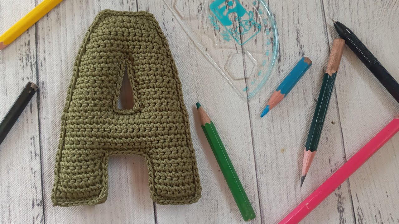 Cara Merajut Amigurumi Huruf Besar A dan cara baca diagram | Crochet alfabet for beginner