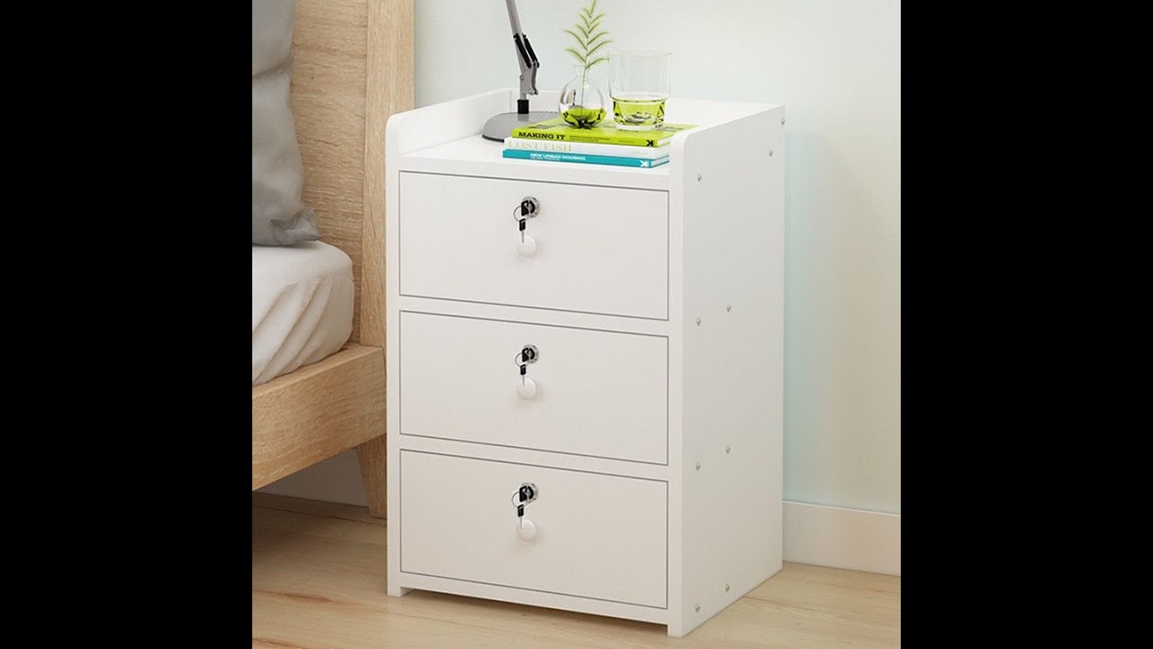 Simple Modern bedside table simple economical storage locker with lock Nordic bedroom small bedside