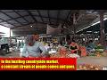 In the bustling countryside market, a constant stream of people comes and goes.