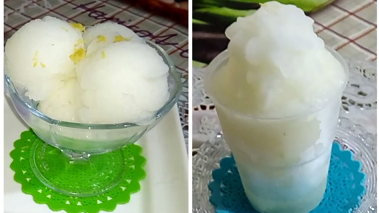 أيسكريم الليمون او الكريبوني المحلات منعش يبرد على القلب بدون بياض بيض ولا بودرة الشونتي