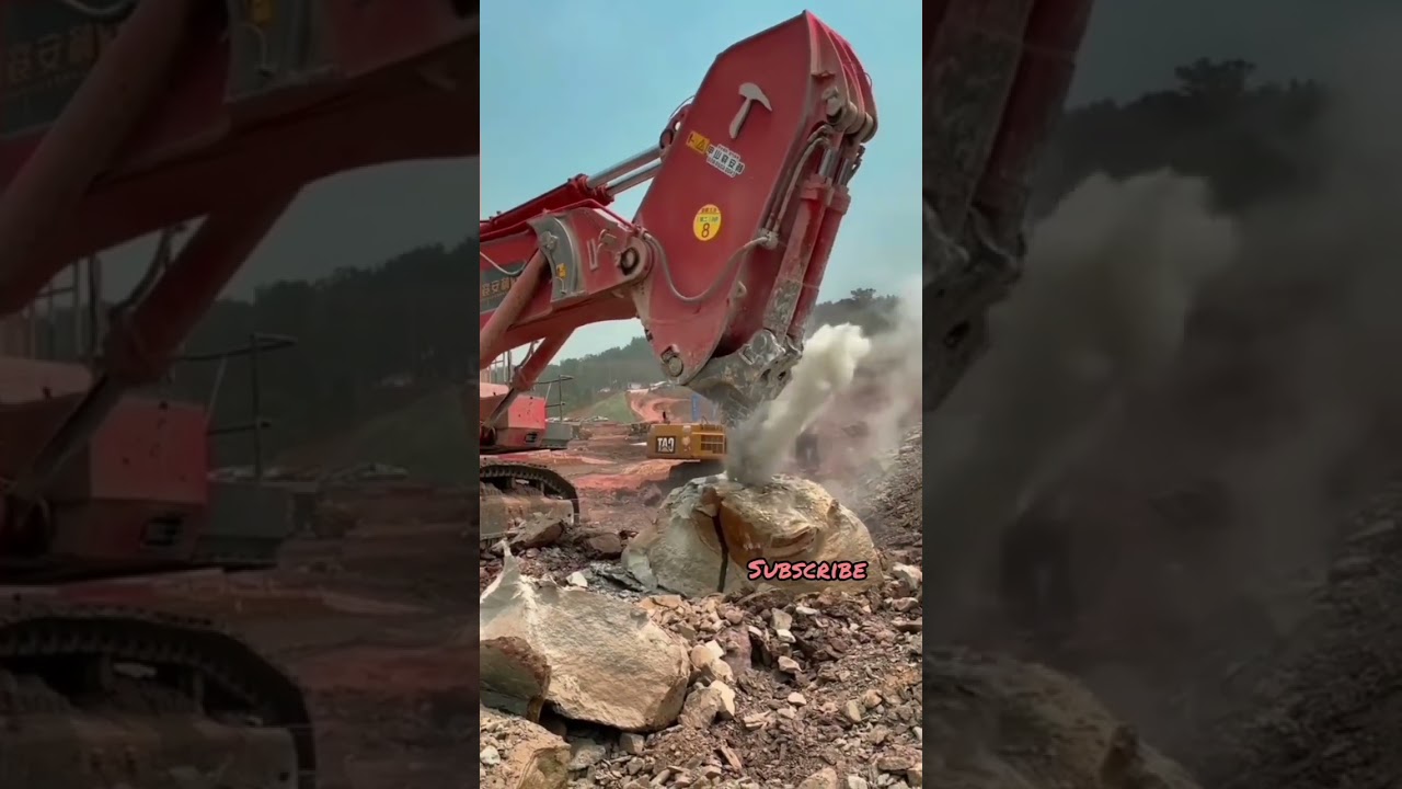 Huge rock breaker 😱😱