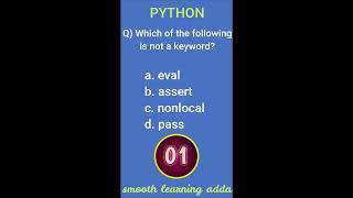 which of the following is not a keyword #shorts #youtubeshorts #python #interview #questionanswer