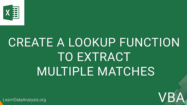 Create a lookup function using VBA to extract multiple matched values | Excel VBA Tutorial