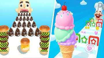 Sandwich Runner 🆚 Stacky Ice Cream Runner🌻🧿🌺🌈Max Levels Walkthrough Android IOS Update Gameplay 7003