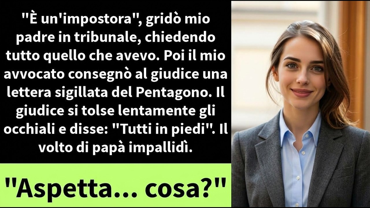 Mio padre si è alzato in un’aula di tribunale e ha detto al giudice che non ero sua figlia. Ha usato la parola impostora. Davanti a diciotto persone, mio padre ha descritto una truffatrice che si...