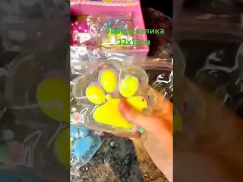 Іграшка антистрес сквіш лизун Лапка ВЕЛИКА лапки котика  Сквіш Лапка Кота Таба антистрес котяча лапка 12см, відео 1