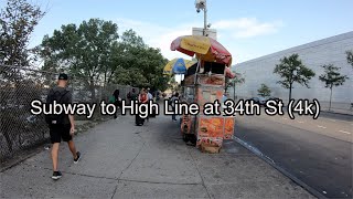 Subway to High Line at 34th St (4K)