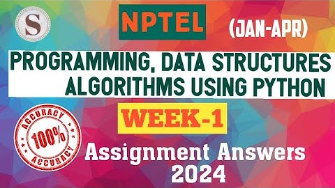 Programming, Data Structures and Algorithms using Python || NPTEL week 1 answers 2024 || #nptel