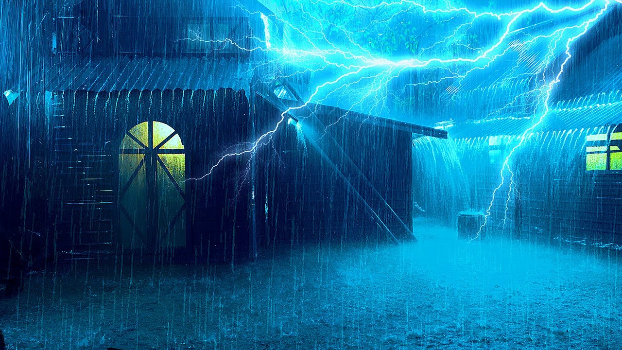 Som de Chuva Forte no Telhado e Trovoadas - A Melhor Terapia para Dormir Rápido e Relaxar