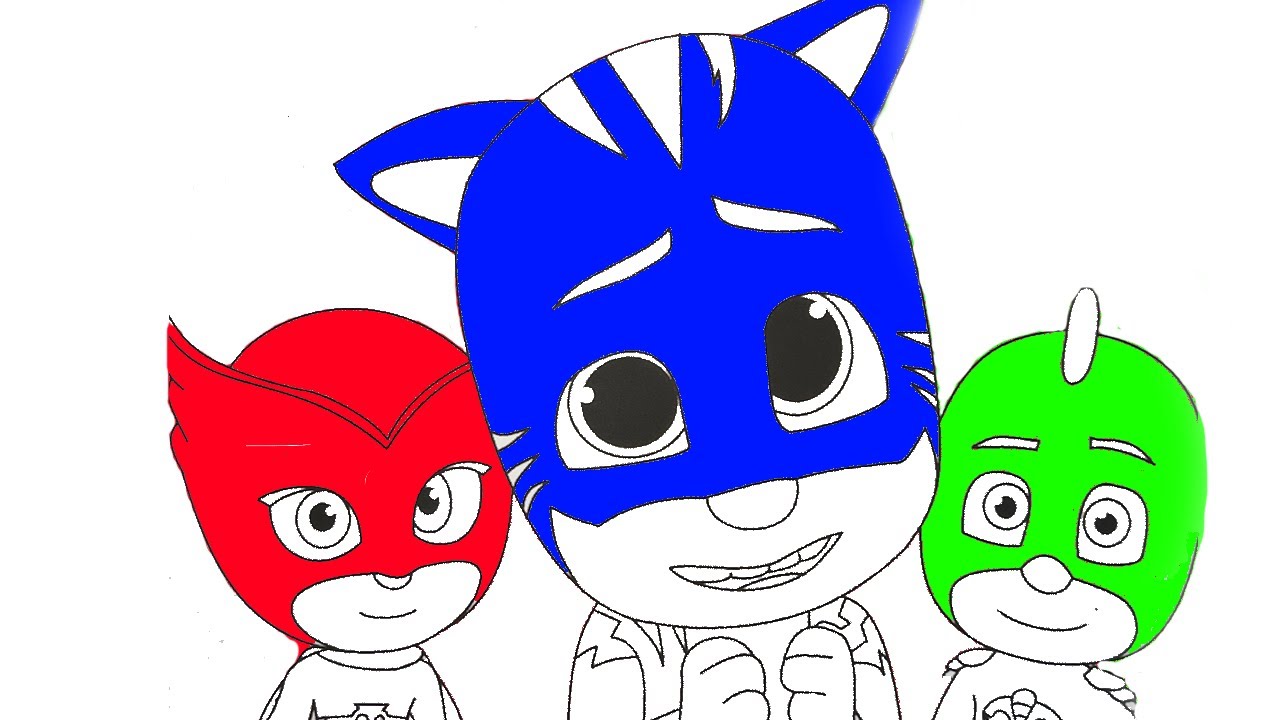 🌜🎭 PJ Masks Coloring Pages: Catboy, Owlette and Gekko Coloring Adventure 🌈🎨 How to Color PJ Heroes
