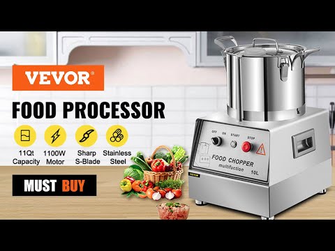 VEVOR Stainless Steel Commercial Grade Food Processor High Output Kitchen Fritter with Wheels
