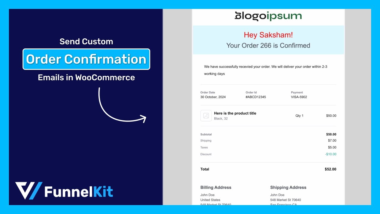 How to Send Custom WooCommerce Order Confirmation Emails - YouTube