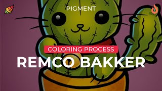 Pigment Artist Process: Coloring with Remco Bakker | Digital Coloring Process Tutorial screenshot 5