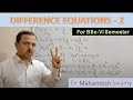 Mathematics:BSc-6: Difference Equations-2
