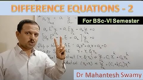 Mathematics:BSc-6: Difference Equations-2