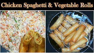 Chicken Spaghetti Spring Rolls | Make \& Freeze Spring Rolls | FM Cuisine
