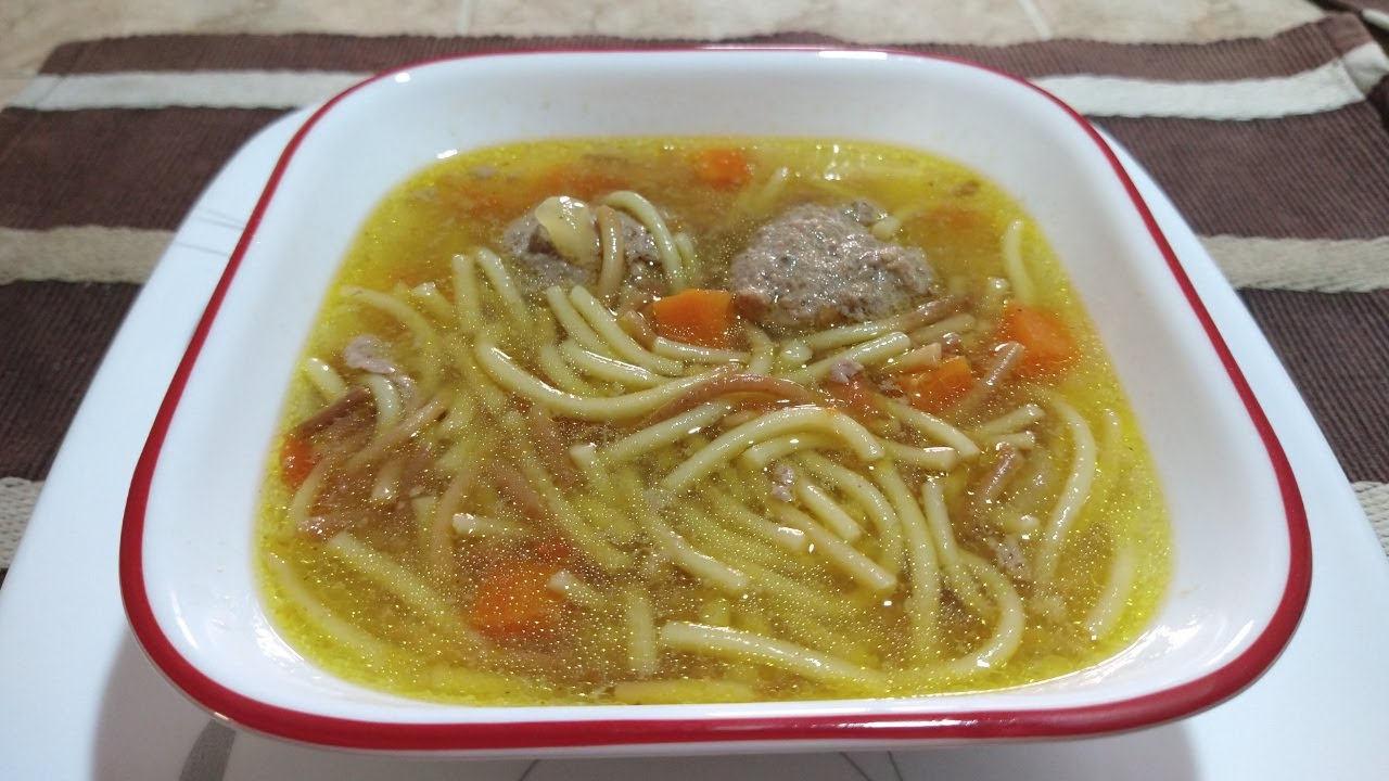 SOPA DE FIDEOS CON ALBÓNDIGAS, receta fácil y deliciosa