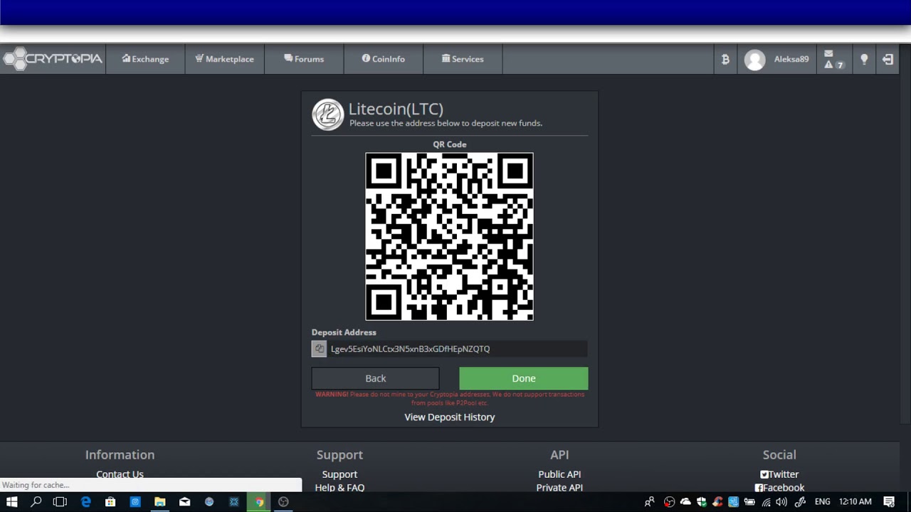 How to transfer Crypto Coin from Bittrex to Cryptopia