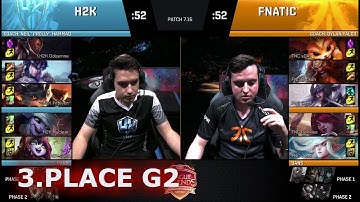 Fnatic vs H2K Gaming | Game 2 3rd Place S7 EU LCS Summer 2017 Play-Offs in Paris | FNC vs H2K G2
