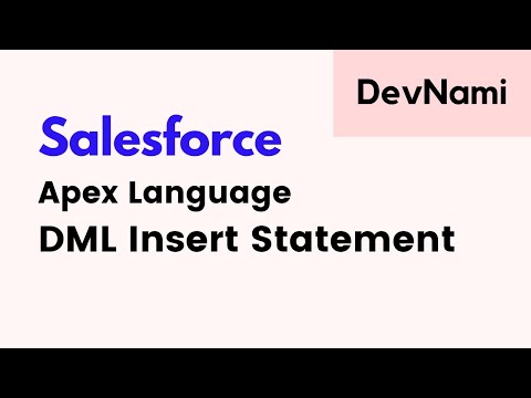 Salesforce Developer - How to use DML Insert Statement Query in Apex