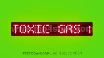Toxic Gas Area Scrolling Red Dot Matrix LED Text Animation on Green Screen Seamless Loop