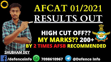AFCAT 01/2021 RESULT OUT|| By 7 time AFCAT Cleared, 2 times Recommended Candidate| Defence Info