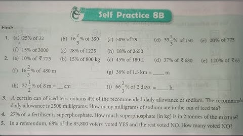 new learning composite mathematics class 7 ex 8b | SChand maths class7th ex 8b  percentage