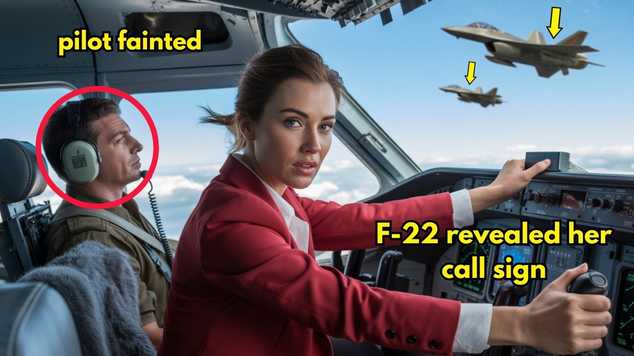 Captain Fainted Mid-Flight — Girl Stormed Into Cockpit, Took Control, Then F-22s Asked. Who Are You?