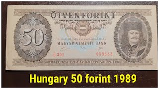Банкнота Hungary 50 forint 1989. Обзор. Погодовка